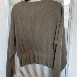 Ribbed Knit Sweater in Olive